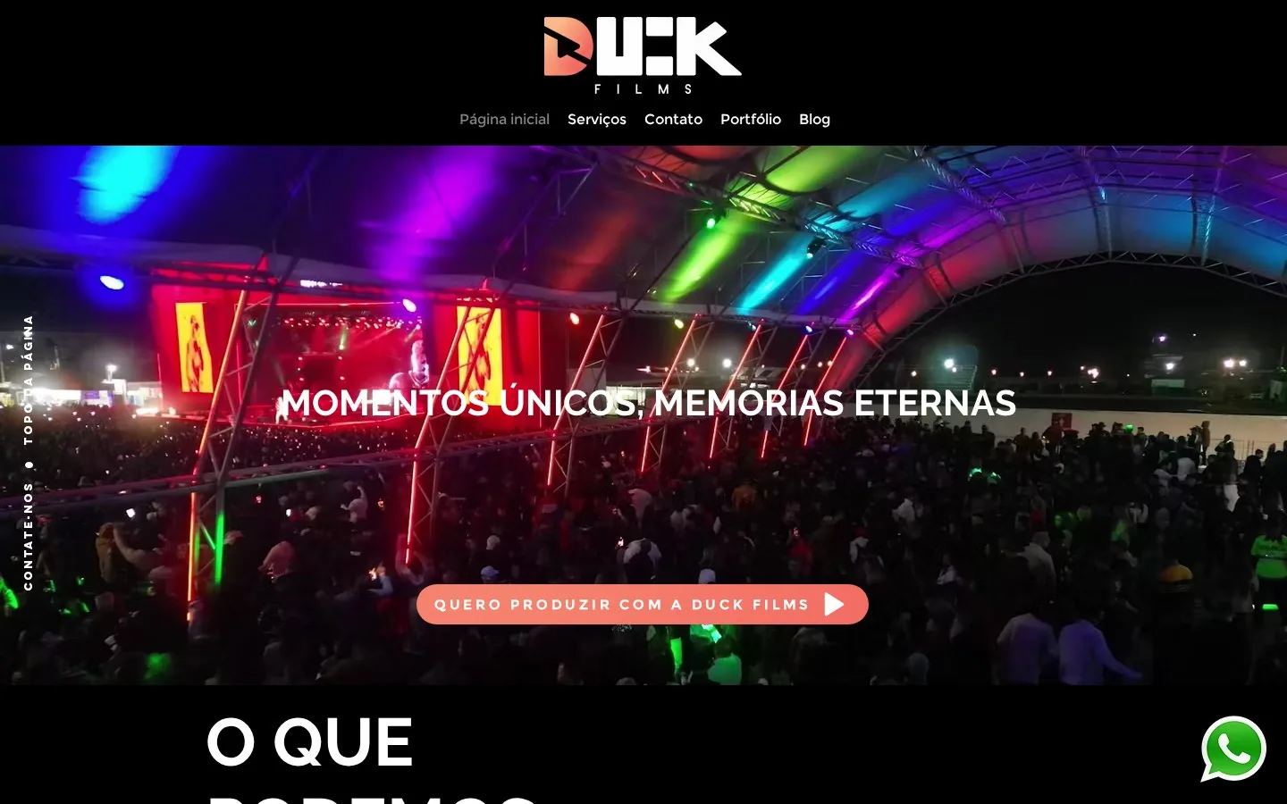 Site da Duck Films criado pela Improvement
