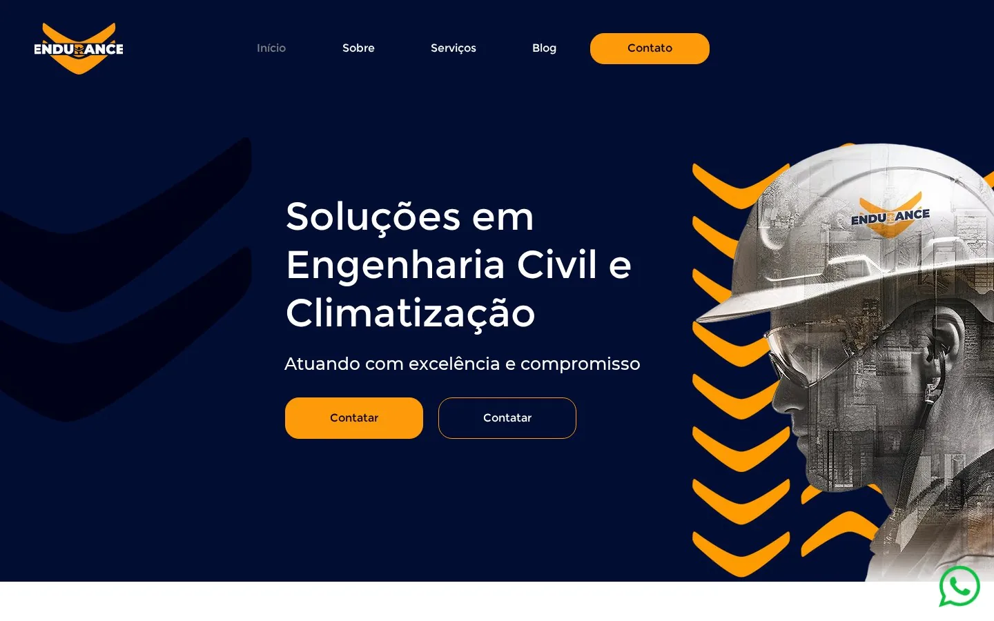 Site da Endurance Engenharia criado pela Improvement