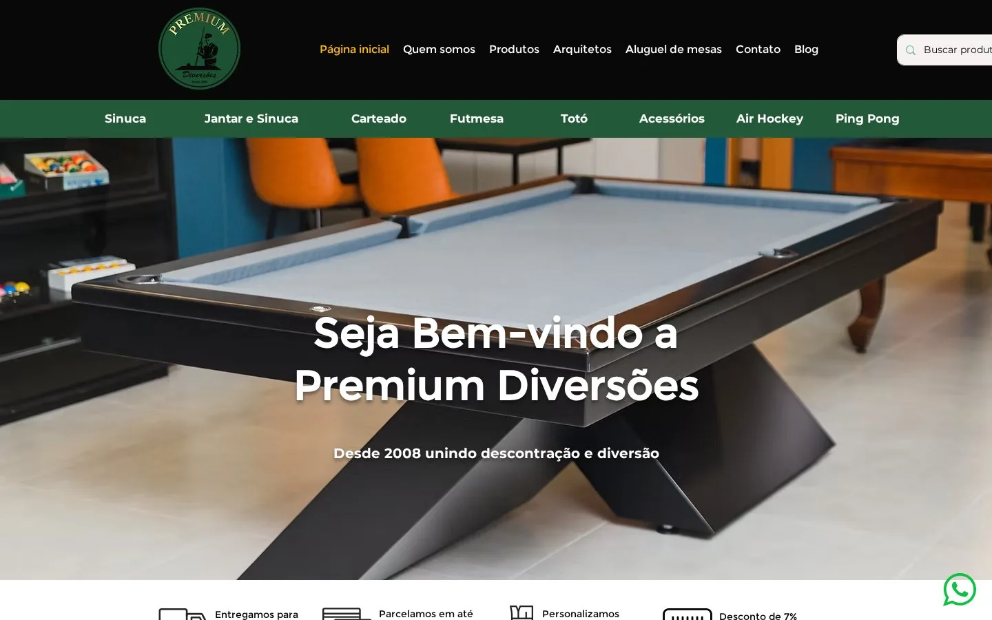 Site da Premium Diversões criado pela Improvement